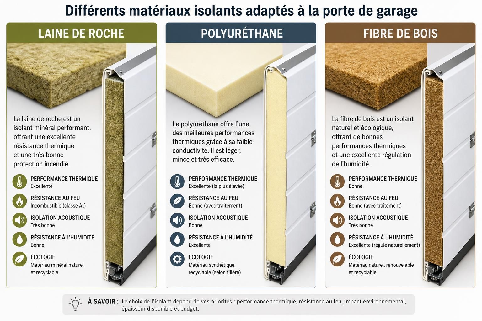 découvrez comment choisir le meilleur matériau pour isoler votre porte de garage et améliorer l'efficacité énergétique de votre espace.
