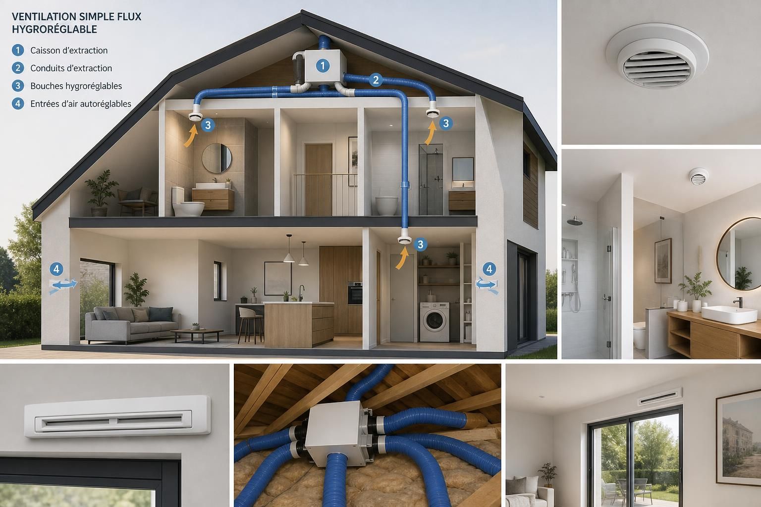 découvrez le fonctionnement et les avantages de la ventilation mécanique simple flux hygroréglable, une solution efficace pour améliorer la qualité de l'air intérieur tout en optimisant la consommation d'énergie.